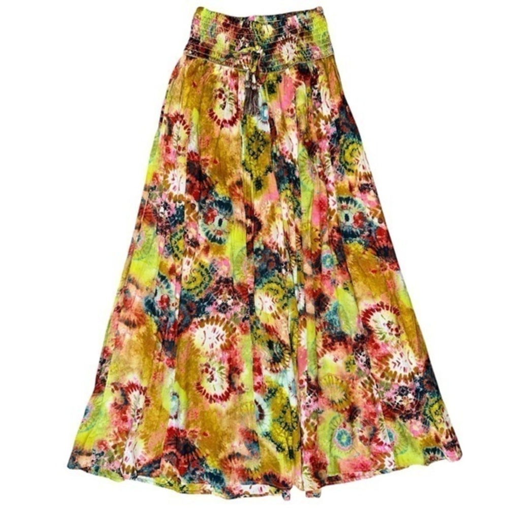 True Destinations Women’s Size S Multi Color Burst Tie Dye Super Wide Le…